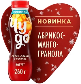 Изображение товара Йогурт питьевой Чудо с гранолой Абрикос-манго 2.2% 260г