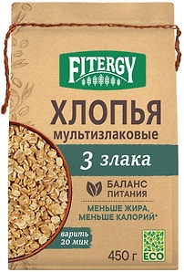 Изображение товара Хлопья Fitergy 3 злака 450г