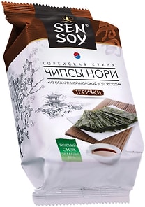 Изображение товара Чипсы Нори Sen Soy Teriyaki из цельной сушено-прессованной морской водоросли рода Порфира 4.5г