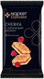 Изображение товара Палочки Маркет Collection Снежка сдобные с малиновым джемом 370г