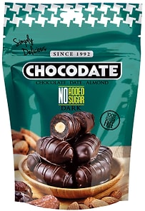 Изображение товара Финики Chocodate с миндалем в темном шоколаде без сахара 100г