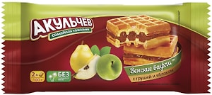 Изображение товара Вафли Акульчев венские с грушей и яблоком 100г