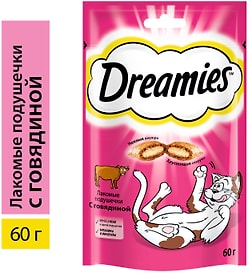 Изображение товара Лакомство для кошек Dreamies подушечки с говядиной 60г