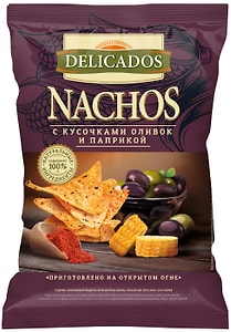 Изображение товара Начос Delicados с кусочками оливок и паприкой 150г