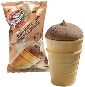 Изображение товара Мороженое Чистая Линия Пломбир шоколадный в вафельном стаканчике 80г