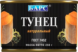Изображение товара Тунец Барс Натуральный 250г