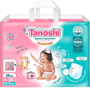 Изображение товара Подгузники-трусики Tanoshi XL 12-22 кг 38шт