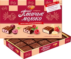 Изображение товара Конфеты Рот Фронт Птичье молоко фруктово-ягодный микс 200г