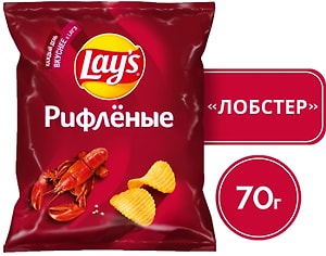 Изображение товара Чипсы Lays Рифленые Лобстер 70г
