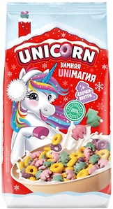 Изображение товара Готовый завтрак Unicorn Радужные колечки с фруктовым вкусом 375г