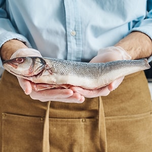 Изображение товара Сибас тушка охлажденная потрошеная 320-520г