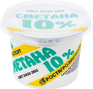 Изображение товара Сметана Ростагроэкспорт 10% 180г