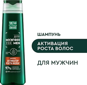 Изображение товара Шампунь для волос Чистая Линия для активации роста волос с перечной мятой и кофеином 400мл