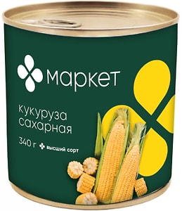 Изображение товара Кукуруза Маркет сахарная высший сорт 340г