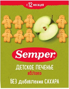 Изображение товара Печенье Semper с яблоком детское 80г
