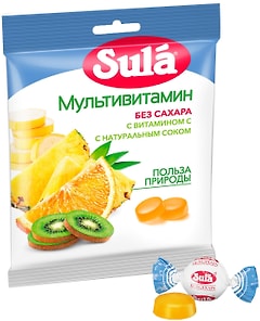 Изображение товара Карамель Sula Мультивитамин без сахара 60г
