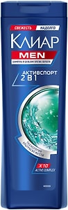 Изображение товара Шампунь для волос Клиар Men 2в1 и бальзам-ополаскиватель Активспорт против перхоти для мужчин с цинком 400мл