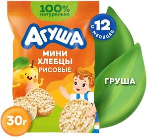 Изображение товара Хлебцы Агуша рисовые Груша 30г