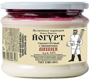 Изображение товара Йогурт Истринская сыроварня Олега Сироты термостатный Вишня 4% 200г