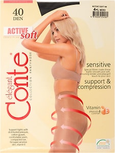 Изображение товара Колготки Conte Elegant Active Soft 40 Nero Черный Размер 4