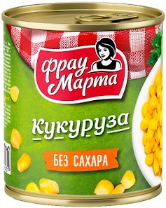 Изображение товара Кукуруза сахарная Фрау Марта без сахара 310г