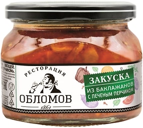 Изображение товара Закуска Ресторация Обломов из баклажанов с перчиком 330г