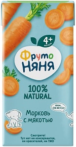 Изображение товара Нектар ФрутоНяня Морковь с мякотью с 4 месяцев 200мл