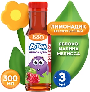 Изображение товара Лимонадик Агуша Яблоко Малина Мелисса 300мл