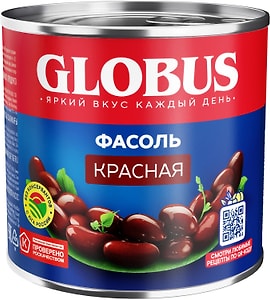 Изображение товара Фасоль Globus красная натуральная 400г