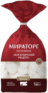 Изображение товара Пельмени Мираторг Богатырский рецепт 700г