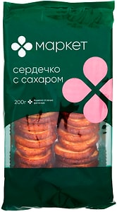 Изображение товара Печенье Маркет Сердечко слоеное с сахаром 200г
