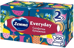 Изображение товара Салфетки Zemma Everyday бумажные в коробке 2 слоя 250шт
