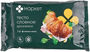Изображение товара Тесто Маркет слоеное дрожжевое 1кг