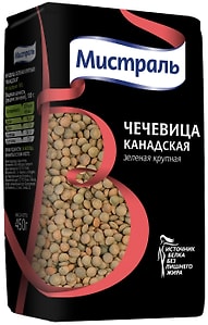 Изображение товара Чечевица Мистраль Канадская зеленая крупная 450г