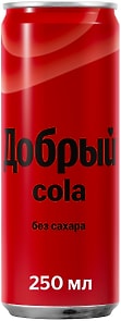 Изображение товара Напиток Добрый Кола без сахара 250мл