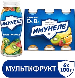 Изображение товара Напиток кисломолочный Имунеле Мультифрукт 1.2% 6шт*100г