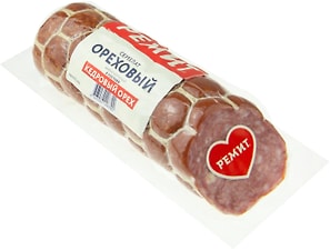 Изображение товара Колбаса Ремит Сервелат Ореховый варено-копченая 360г