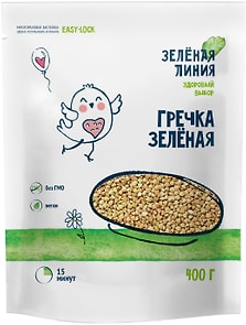 Изображение товара Крупа Зеленая линия Гречневая зеленая 400г
