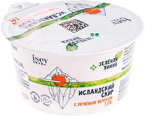 Изображение товара Продукт кисломолочный Зеленая Линия Исландский Скир с печеным яблоком 1.2% 150г