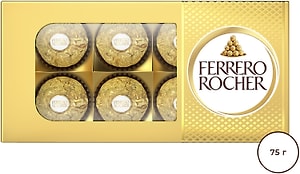 Изображение товара Конфеты Ferrero Rocher хрустящие из молочного шоколада 75г