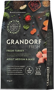 Изображение товара Сухой корм для собак Grandorf Fresh Dog Adult Med&Maxi Turkey&Sweet Potato Свежее мясо индейки с бататом 10кг