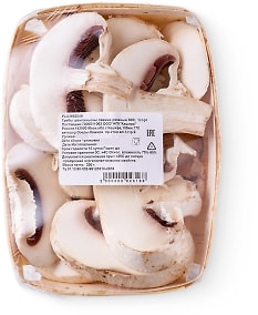 Изображение товара Шампиньоны свежие резаные 300г упаковка