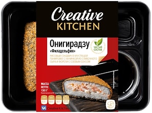Изображение товара Онигирадзу Creative Kitchen Филадельфия в наборе с соевым соусом 130г