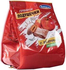 Изображение товара Пряники Бежицкий Подушечки с яблочной начинкой 300г