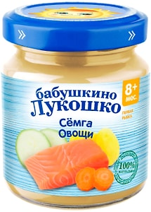 Изображение товара Пюре Бабушкино Лукошко рагу из семги и овощей 100г