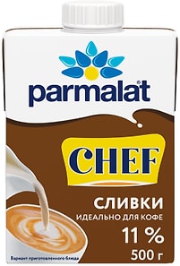 Изображение товара Сливки Parmalat Chef питьевые ультрапастеризованные 11% 500мл
