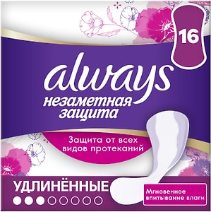 Изображение товара Прокладки Always Extra Protect Удлиненные ежедневные 16шт