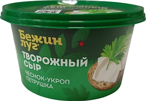 Изображение товара Сыр Бежин Луг Творожный сливочный чеснок укроп петрушка 66% 150г