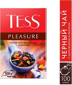 Изображение товара Чай черный Tess Pleasure с шиповником и яблоком 100г