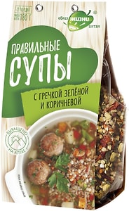 Изображение товара Суп Образ Жизни Алтая Правильные супы с гречкой зеленой и коричневой 180г